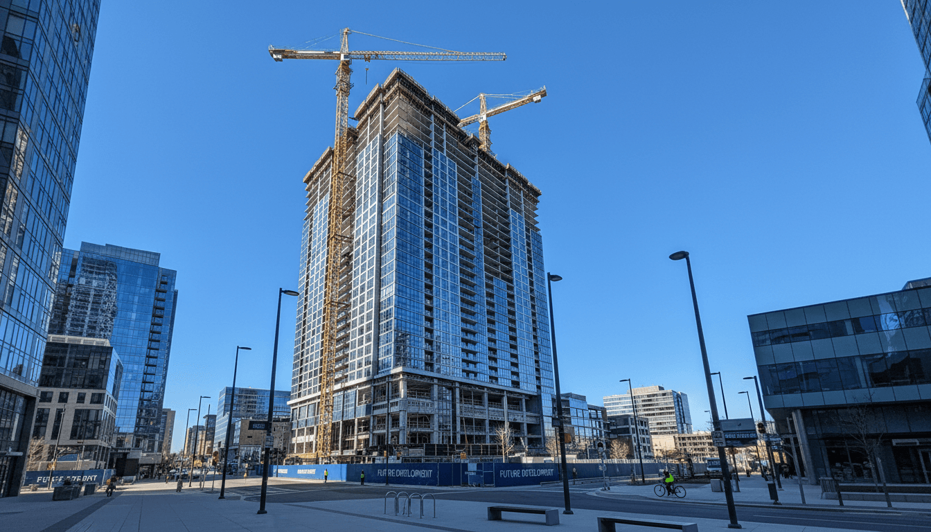 Contemporary commercial development project showcasing architectural design and engineering precision