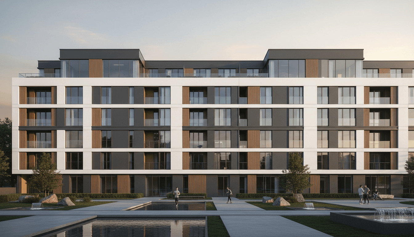 Contemporary development project showcasing architectural precision and modern design